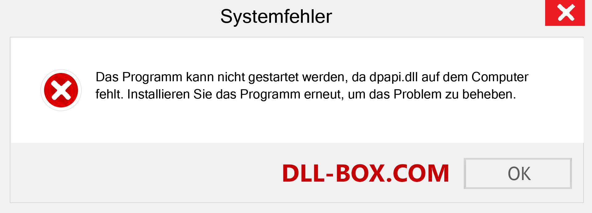 dpapi.dll-Datei fehlt?. Download für Windows 7, 8, 10 - Fix dpapi dll Missing Error unter Windows, Fotos, Bildern